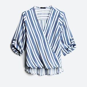 West Kei Striped wrap blouse size XXL